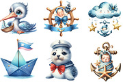 Sailor Clipart, Baby Nautical PNG, an Illustration by Designking (Thumbnail 2 of 4)