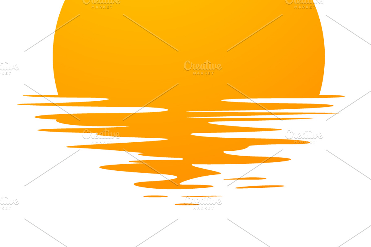 Orange Sunset Or Sundown With Birds, a Seasonal Illustration by Black White Mouse Design (Photo 3 of 3)