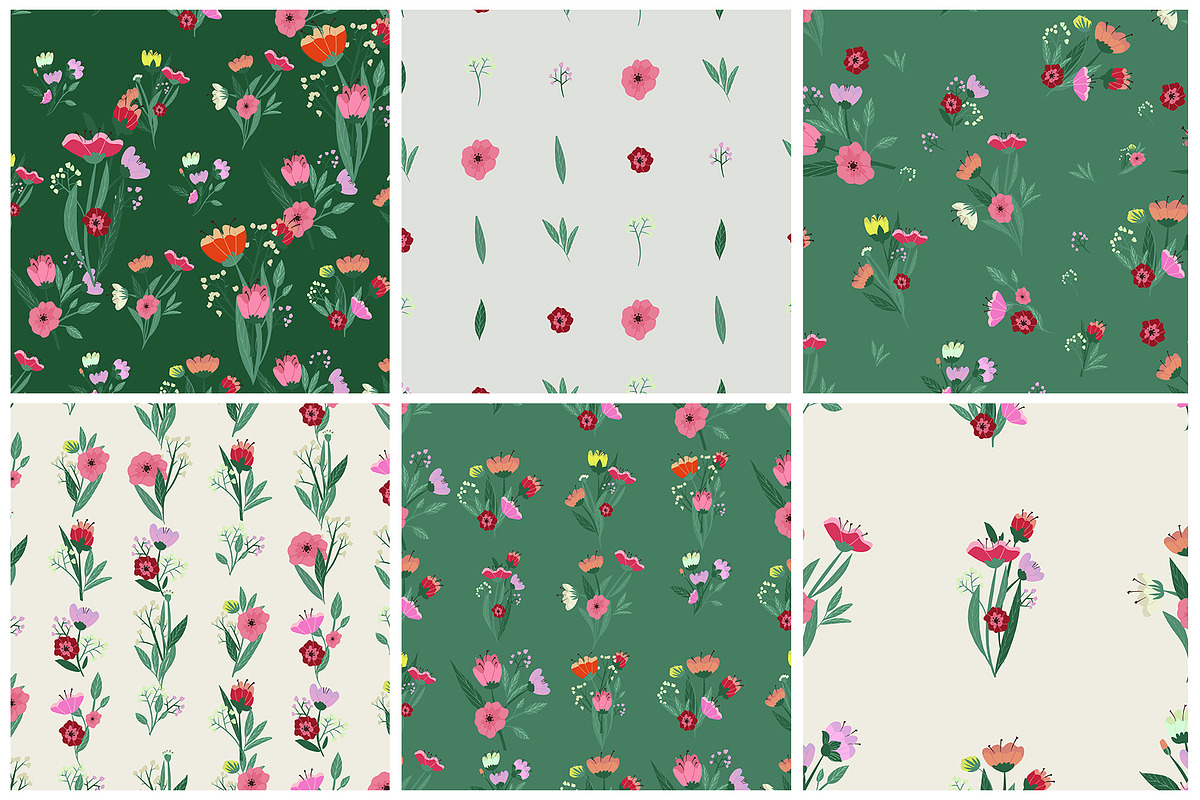 48 vector floral patterns, a Pattern Graphic by Alena Stoyko design (Photo 7 of 19)