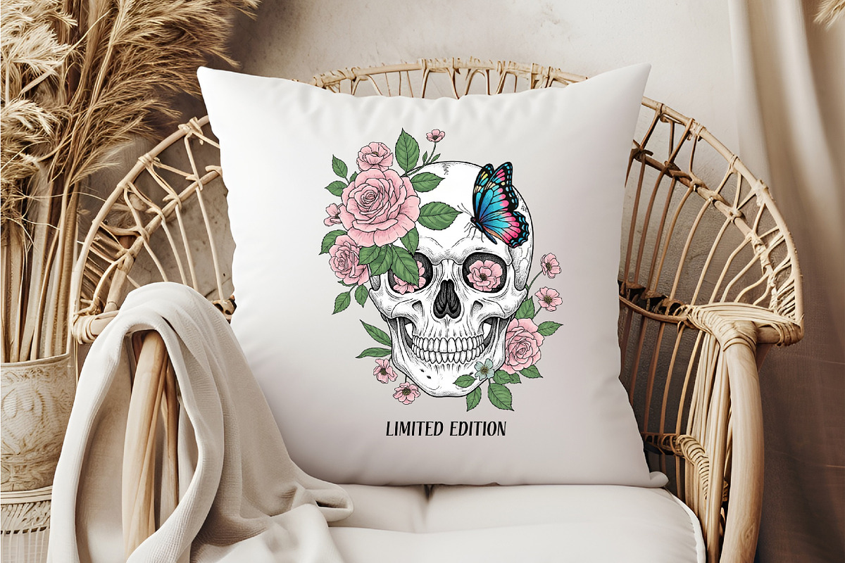 Floral Skull Png,Limited Edition Png, an Illustration by DreamCafeArt (Photo 6 of 7)