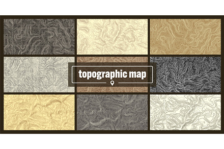 Colorful topographic map with, an Illustration by 32pixels