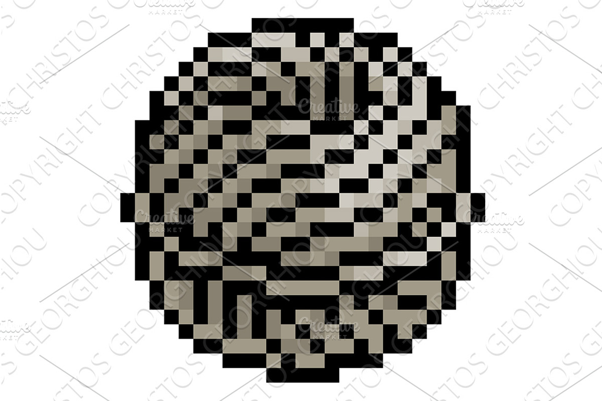 Ball of Twine String Pixel Art Eight, an Illustration by Christos Georghiou