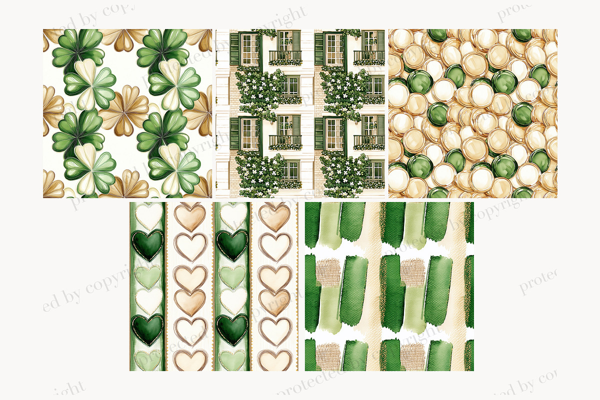 St Patricks Day Digital Paper, a Pattern Graphic by GlamArtZhanna (Photo 3 of 4)