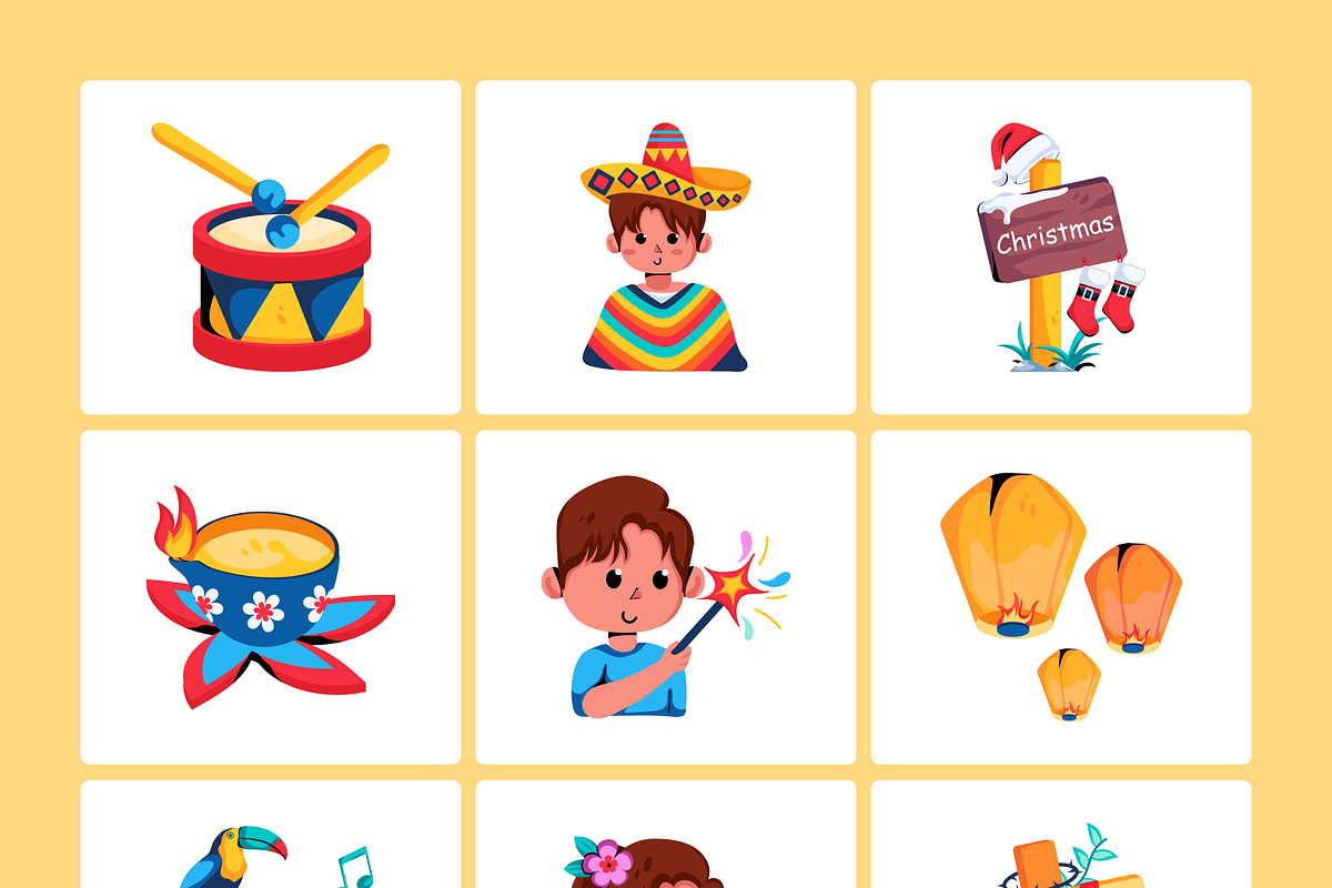 Animated Flat Festival Icons, a Duotone Icon by Prosymbols (Photo 8 of 14)