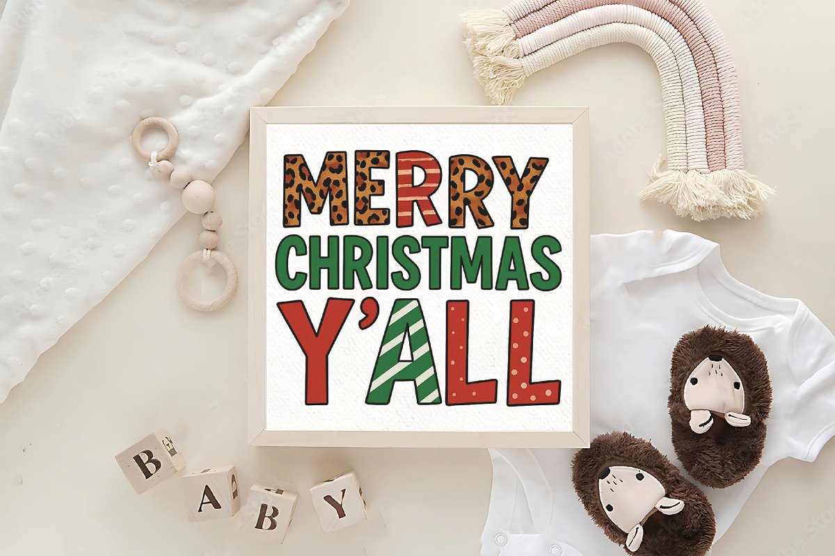 Merry Christmas Christmas PNG, an Illustration by CraftArtStudio (Photo 4 of 4)
