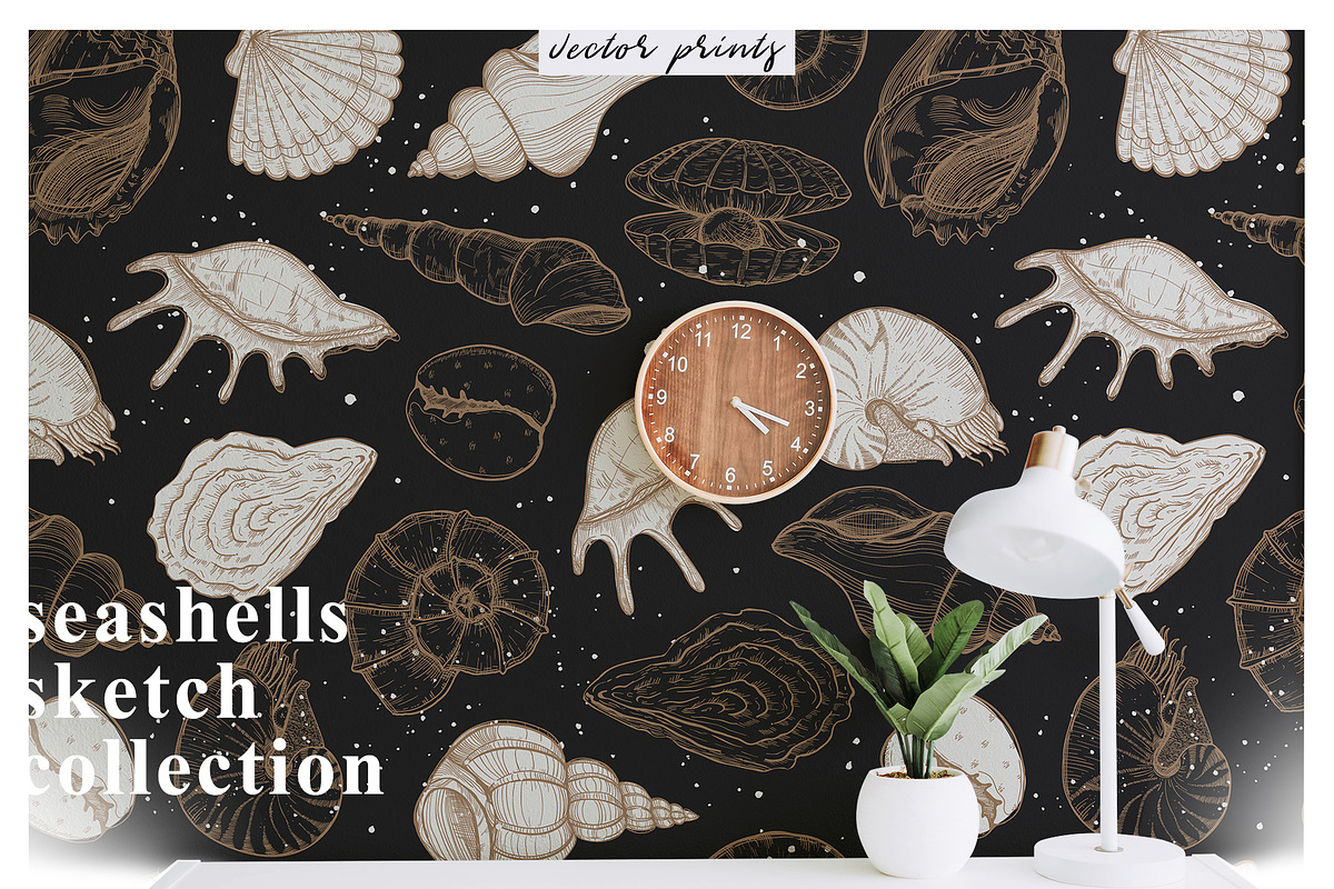 Seashells design. Natural logos, a Decorative Illustration by WalnutBird (Photo 6 of 6)