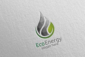 Eco Water Drop Logo, Energies Logo