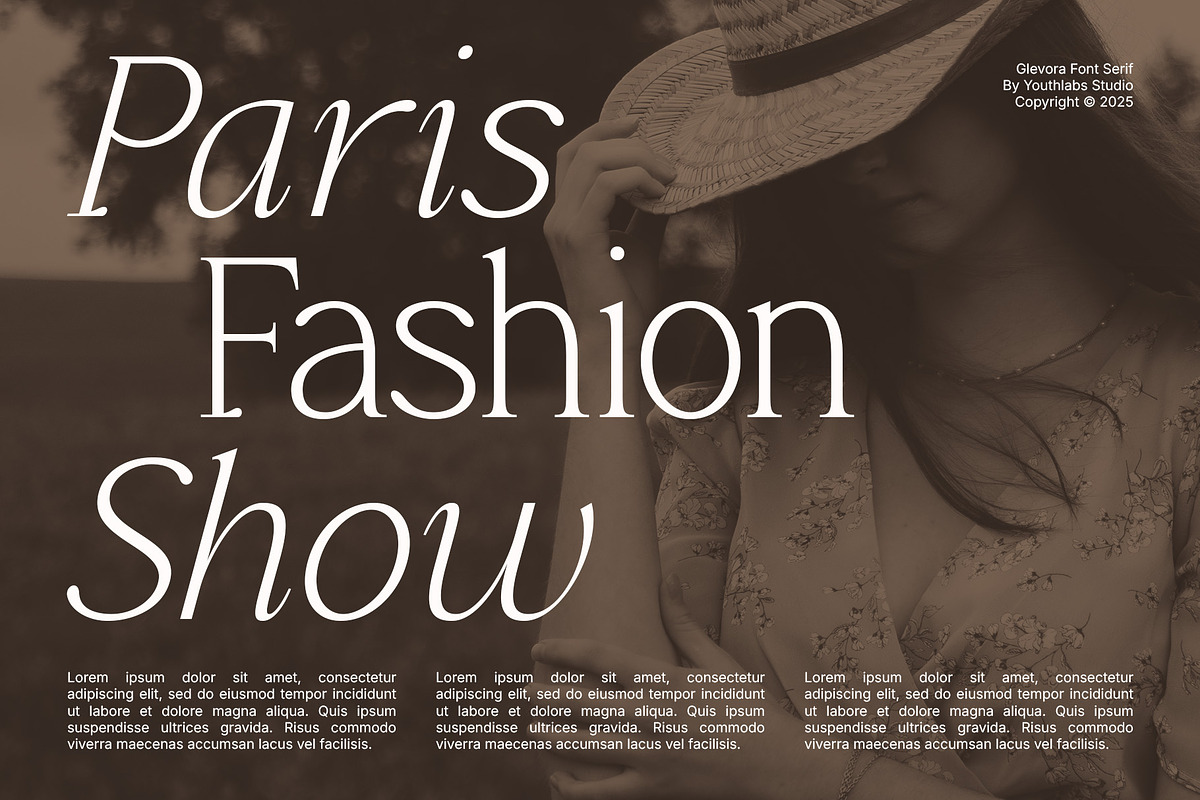 Glevora - Elegant Serif Family, a Serif Font by Youthlabs Studio (Photo 3 of 18)