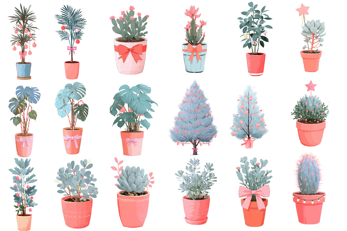 Christmas Houseplant Clipart, an Illustration by Designworld (Photo 3 of 5)