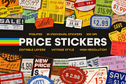 Vintage Price Stickers & Retail Tags, an Object Graphic by pixelbuddha.net (Thumbnail 1 of 6)