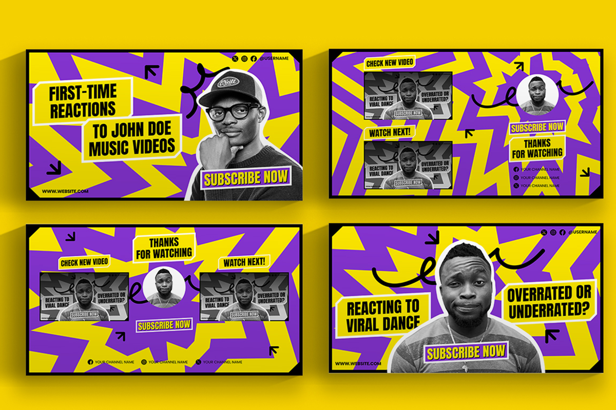 Reaction Video Youtube & Canva, a Social Media Template by Attype (Photo 4 of 5)