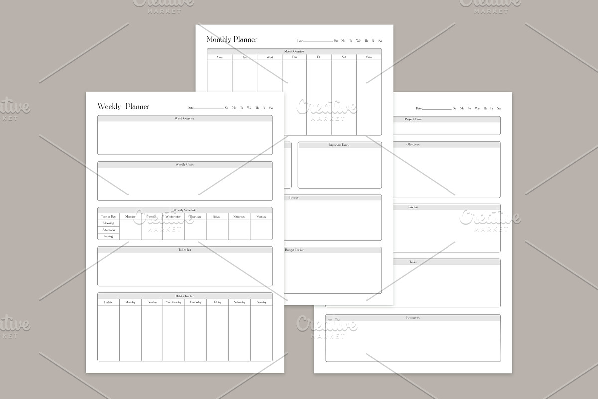 Generic Planning Pages Set V-15, a Stationery Template by shahsoft (Photo 3 of 3)