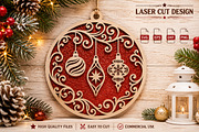 Christmas Ornaments Laser Cut SVG, an Object Graphic by Layerology (Thumbnail 1 of 3)
