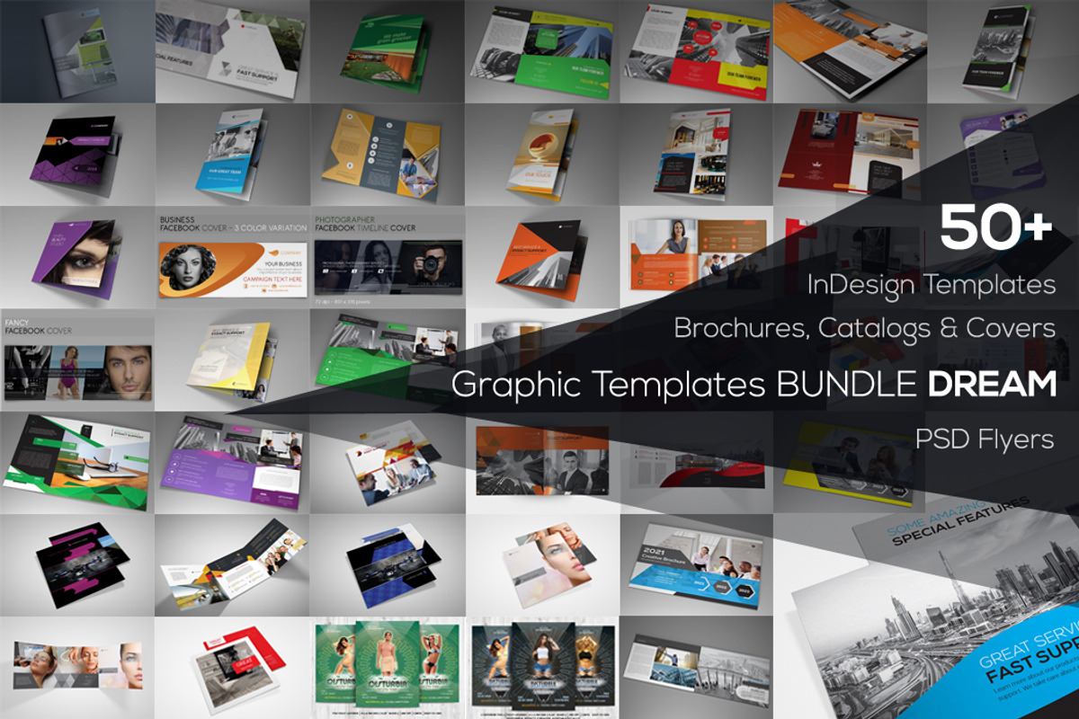 Graphic Templates Bundle Dream, a Brochure Template by RudanStudio (Photo 1 of 52)