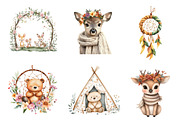 Boho Woodland Baby Floral Animals, an Illustration by CreationArt (Thumbnail 5 of 5)