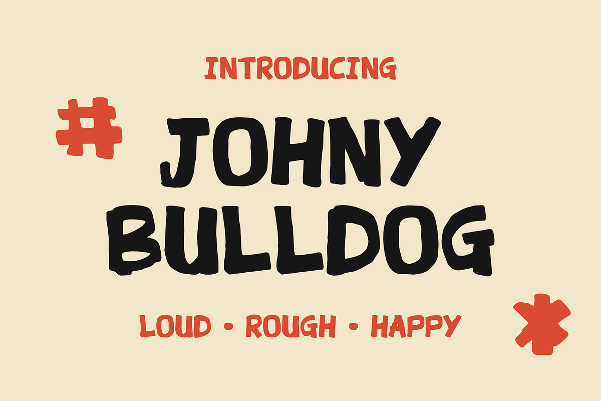 Johny Bulldog All Caps Display Font, a Handwritten Font by alphArtype (Photo 1 of 8)