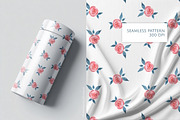 Watercolor Rose Patterns with blue, a Pattern Graphic by Gribanessa (Thumbnail 3 of 4)