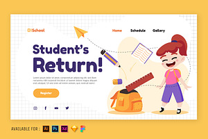 Back to School - Web Illustration, a Landing Page Template by SlideFactory