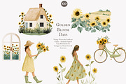 sunflower cottagecore clipart set, a Decorative Illustration by Patishop Art (Thumbnail 3 of 10)