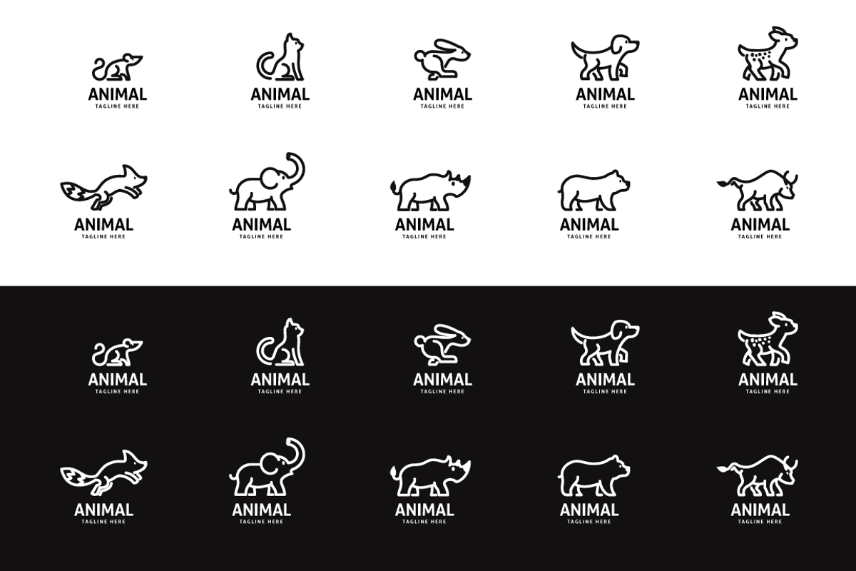Cute Animal Logo Bundle Vol 1, a Branding & Logo Template by Qilart (Photo 3 of 3)