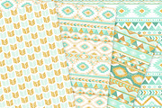 Mint & Gold Boho Seamless Patterns, a Pattern Graphic by Avenie Digital (Thumbnail 2 of 4)