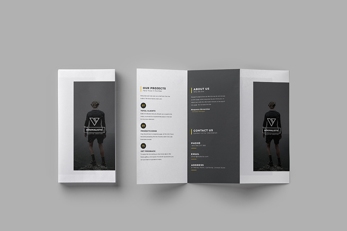Minimalistic Tri-fold Brochure, a Brochure Template by TheFeture (Photo 1 of 9)
