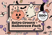 Retro Groovy Halloween Pack, a Brush Add-On by Pencil Twist (Thumbnail 1 of 10)