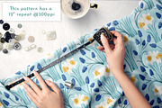 Daffodils & Muscari Pattern, a Pattern Graphic by Rebecca Flaherty (Thumbnail 2 of 3)