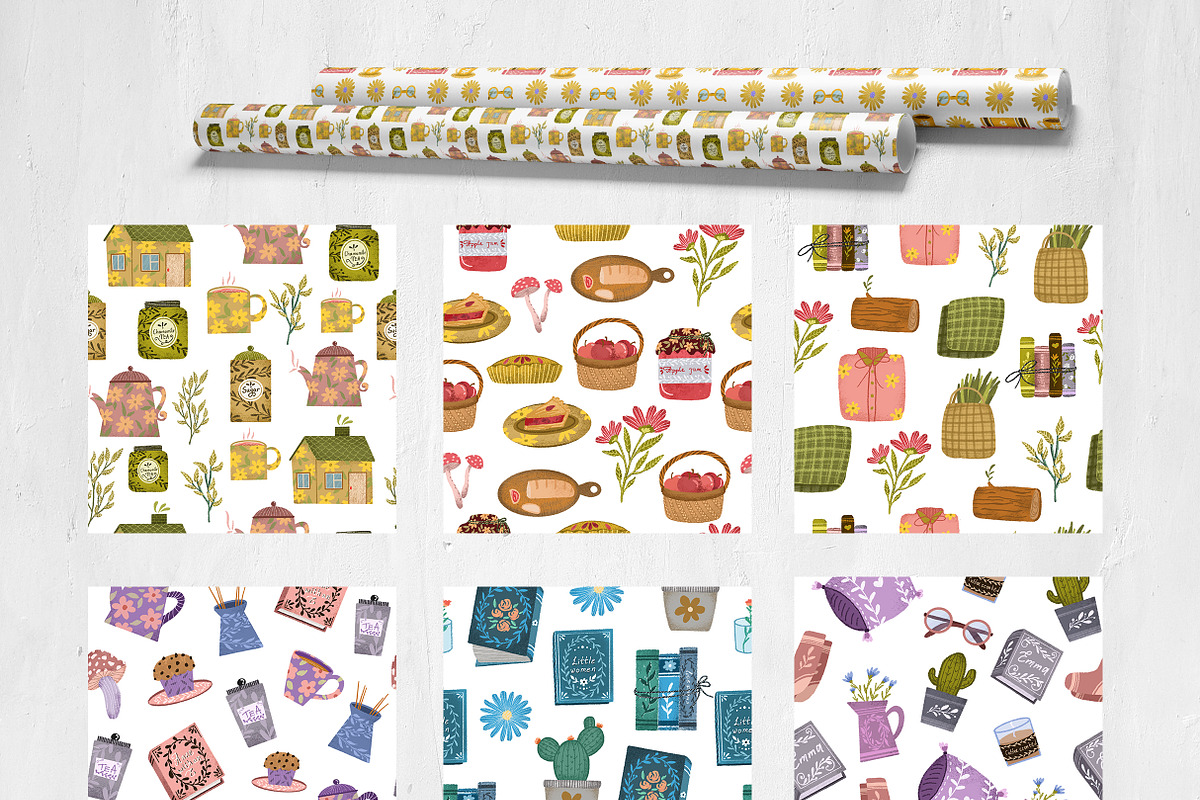 Summer hygge clipart &digital papers, a Seasonal Illustration by Yelloo Fish (Photo 3 of 10)