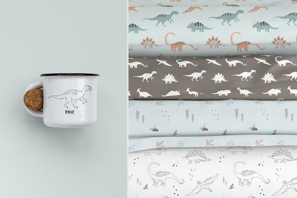 DINOSAURS clipart + SVG files, an Illustration by Alina Mubarak (Photo 10 of 14)
