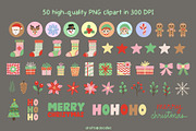 Merry Christmas Clipart and Patterns, a Seasonal Illustration by Drafts n Doodles (Thumbnail 2 of 12)