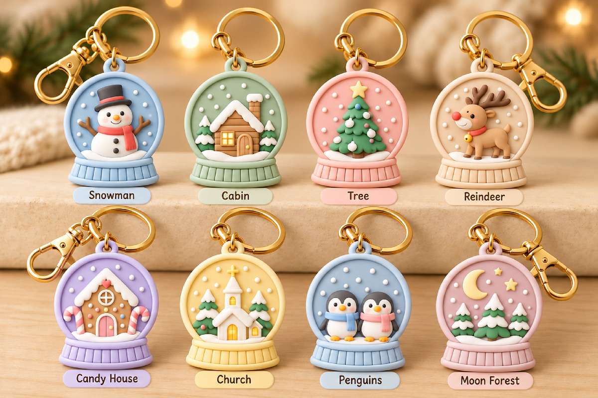 Christmas Snow Globe Keychain STL, an Object 3D Model by Layerology (Photo 4 of 4)