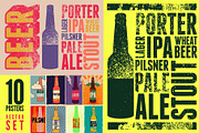 Beer Types grunge vector poster set., a Food Illustration by PoPaShop (Thumbnail 1 of 11)