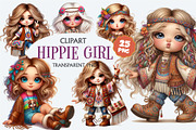 Stylish cartoon hippie girl. Clipart, an Animal Illustration by KENO Mascots (Thumbnail 1 of 10)