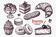 Sketch vector set of dessert., a Food Illustration by natadanko (Thumbnail 3 of 4)