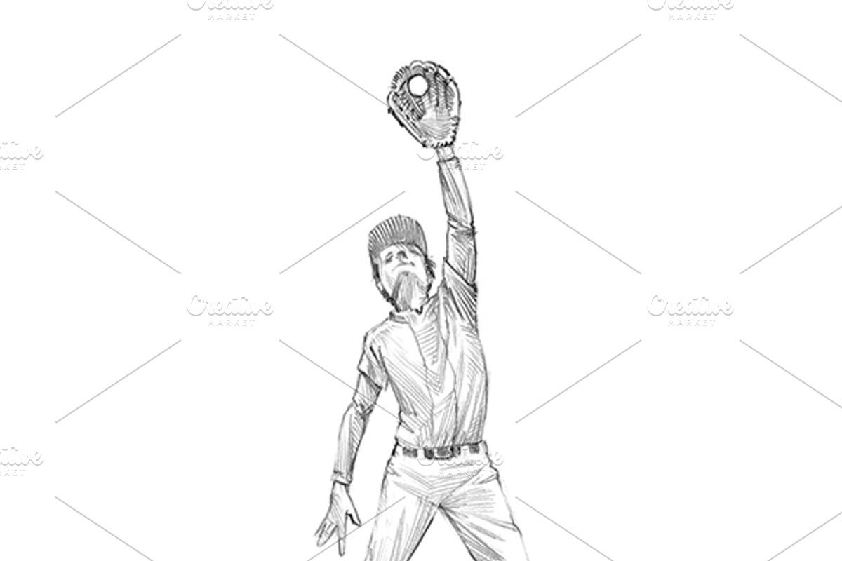 Sketchy baseball drawing set, an Illustration by RasterBird (Photo 9 of 17)