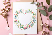 Valentines Watercolor Heart Border, an Illustration by SinaCreation (Thumbnail 10 of 11)