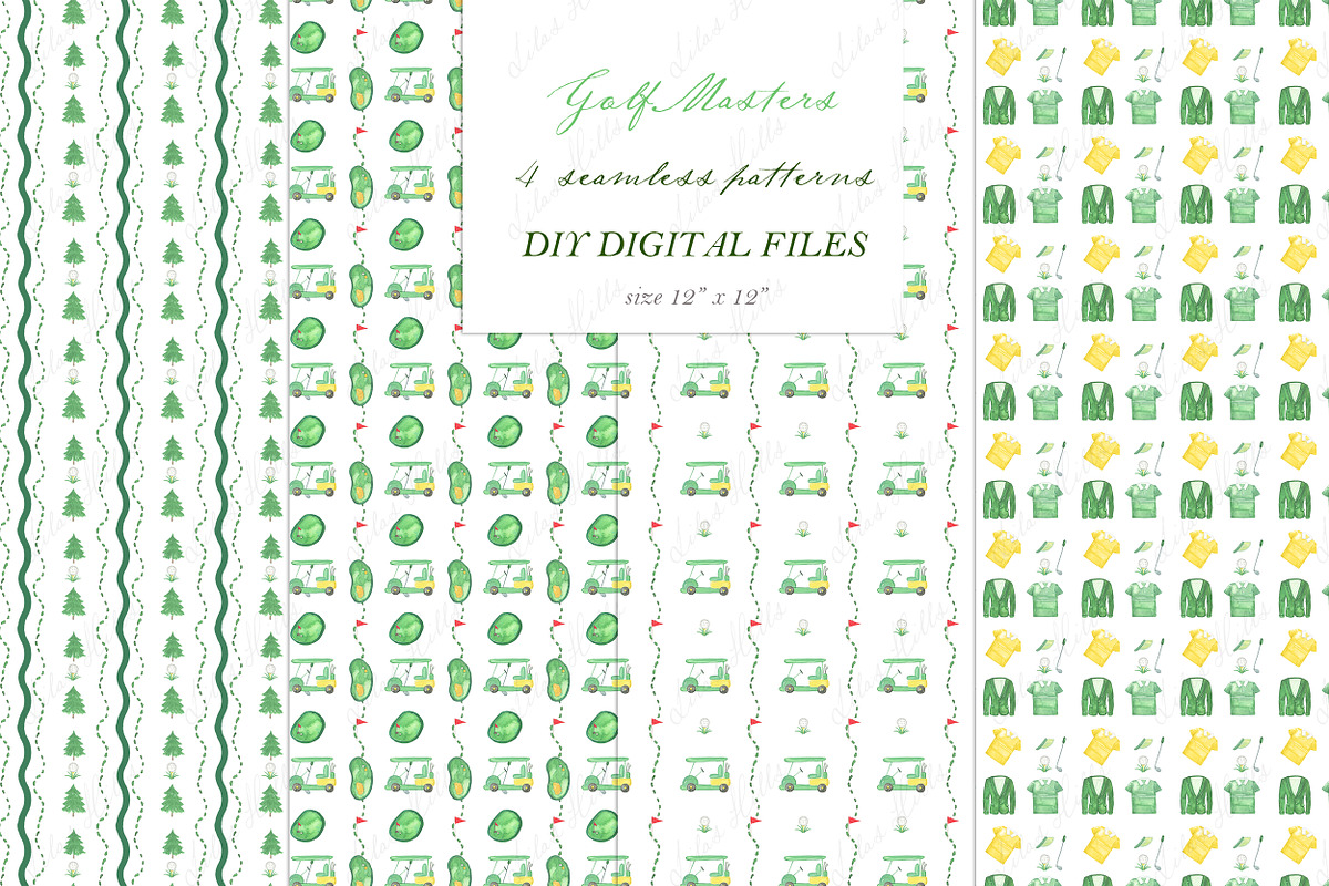 Golf Masters Watercolor Clipart DIY, a Graphic by LABFcreations (Photo 3 of 4)
