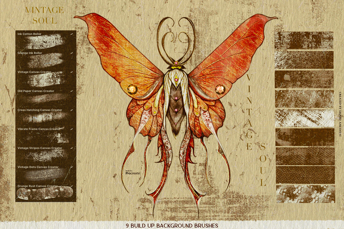 Vintage Soul Procreate Kit, a Brush Add-On by Liquid Amethyst Art (Photo 4 of 12)