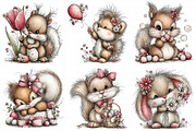 Whimsical Easter Squirrel Clipart, an Illustration by Daily.Designs (Thumbnail 3 of 8)