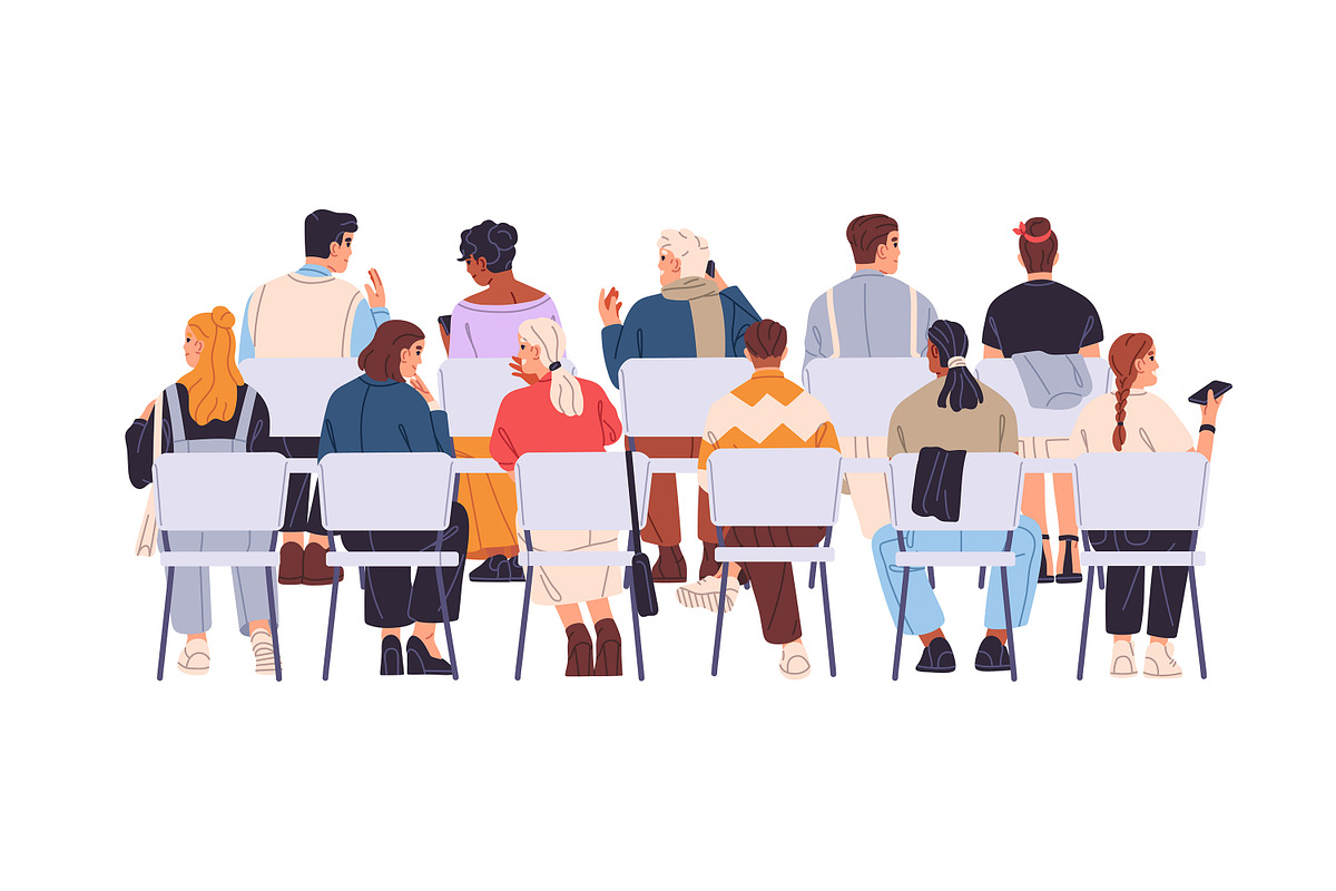 People sit on chairs, back view set, a Person Illustration by PaperTrident (Photo 6 of 6)