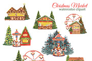 Christmas Market watercolor set, an Illustration by s.yanyeva (Thumbnail 3 of 8)