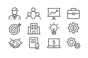 Business icons representing teamwork, a Person Illustration by ZinetroN