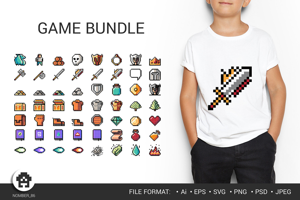 Pixel art bundle for gamers., an Icon by Nomber_86 (Photo 1 of 4)