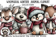 Whimsical Winter  Animal Clipart, an Illustration by OK Design (Thumbnail 1 of 6)