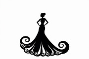 Stylish Gown Silhouette Set, an Illustration by yasushie (Thumbnail 11 of 21)