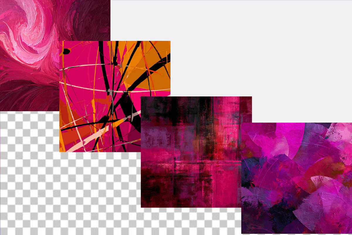 Hot Pink Abstract Art Digital Paper, a Pattern Graphic by SVGArt (Photo 9 of 9)