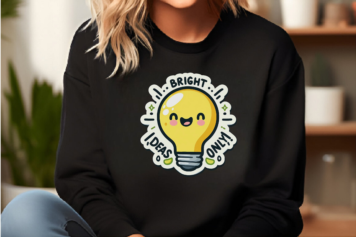 Funny,Bright Deas Only  Sticker PNG, an Illustration by DreamCafeArt (Photo 2 of 7)