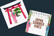 Japanese Summer Icons Watercolor, a Person Illustration by CreativeValuation (Thumbnail 8 of 11)