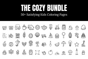 50+ Satisfying Kids Coloring Pages, an Object Illustration by nandinigraphics